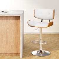 Artiss Bar Stool Gas Lift Leather White