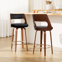 Artiss 2x Swivel Bar Stools Leather Chair 65cm