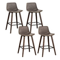 Artiss 4x Vintage Leather Wooden Bar Stools