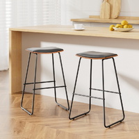 Artiss Bar Stools x2 Metal Counter Kitchen Chairs Black