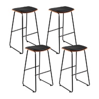 Artiss 4x Bar Stools Leather Padded Metal Frame