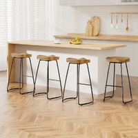 Artiss 4x Bar Stools Tractor Seat 75cm Wooden