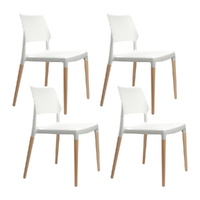 Artiss Dining Chairs Set of 4 Stackable Plastic White