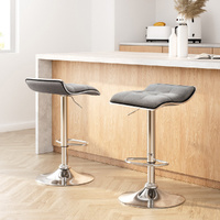 Artiss Bar Stools Set of 2 Linen Padded Gas Lift