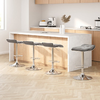 Artiss Bar Stools Set of 4 Linen Padded Gas Lift