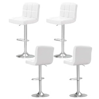Artiss 4x White Leather Gas Lift Bar Stools