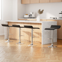 Artiss 4x Black Adjustable Gas Lift Bar Stools
