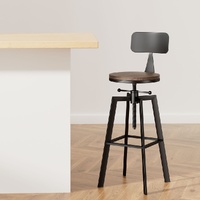 Artiss Vintage Metal Bar Stool Kitchen Counter Chair with Backrest