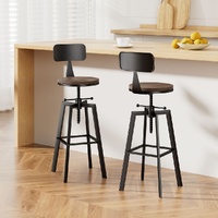 Artiss Set of 2 Vintage Metal Bar Stools Kitchen Counter Chairs