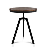 Artiss Round Adjustable Bar Table 67-86cm Height Brown