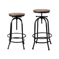 Artiss Bar Stools Set of 4 Adjustable Wood Vintage Black