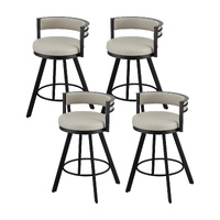 Artiss Bar Stools Set of 4 Swivel Metal Counter Beige