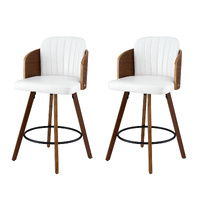 Artiss Wooden Swivel Bar Stools x2 58cm Seat Height Kitchen
