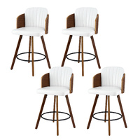 Artiss Wooden Swivel Bar Stools x4 58cm Seat Height Kitchen