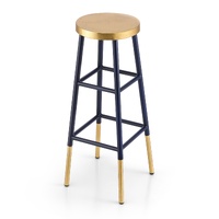 Artiss Metal Bar Stool Gold Navy Frame Counter Kitchen Chair