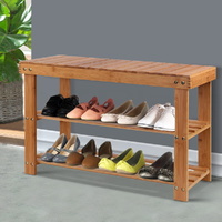 Artiss Bamboo Shoe Rack Bench 10 Pairs Storage