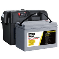 Giantz 12V 140Ah AGM Deep Cycle Battery Box Portable Solar