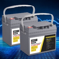 Giantz AGM Deep Cycle Battery 12V 50Ah x2 Portable Solar Caravan