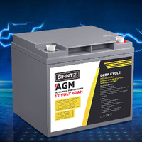 Giantz 12V 60Ah AGM Deep Cycle Battery - Portable Solar Caravan