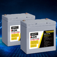 Giantz 12V 75Ah AGM Deep Cycle Battery x2 - Portable Solar Caravan