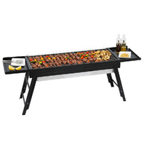 Grillz Portable Charcoal BBQ Grill Smoker - Foldable Camping