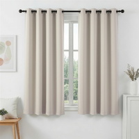 Artiss Blockout Curtains 132x160cm Thermal Insulated Eyelet Beige