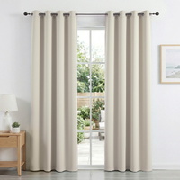 Artiss Blockout Curtains 132x213cm Thermal Insulated Eyelet Beige