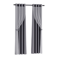 Artiss 2X Blockout Sheer Curtains 132x304cm Charcoal