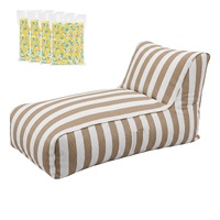 Artiss Outdoor Bean Bag Chair with Filler Splash-Proof Beanbag Lounge DIY Stuffed Animal Storage Bean Bag Washable for Patio Poolside Relaxing, Taupe