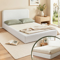 Artiss Compression Double Bed Frame Cream Boucle No Assembly