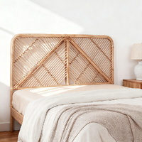 Artiss FRED Queen Rattan Headboard Pine Wood