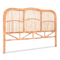 Artiss NERO Queen Rattan Headboard Pine Wood