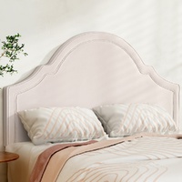 Artiss Queen Bed Headboard Velvet - Beige IRIS