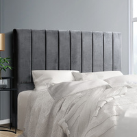 Artiss VELA Double Velvet Headboard - Grey