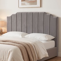 Artiss King Bed Head Headboard 183cm Velvet Grey
