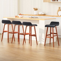 Artiss 4x Wooden Bar Stools Black