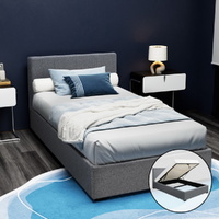 Artiss NINO King Single Gas Lift Bed Frame Grey