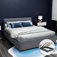 Artiss NINO Queen Gas Lift Bed Frame Grey