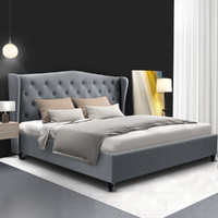 Artiss PIER King Bed Frame Grey