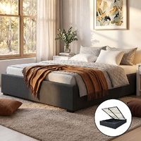 Artiss TOKI Double Gas Lift Bed Frame Charcoal