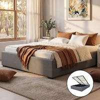 Artiss TOKI Double Gas Lift Bed Frame Grey