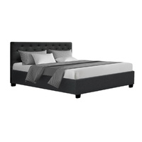 Artiss VILA Queen Bed Frame Gas Lift Storage Charcoal