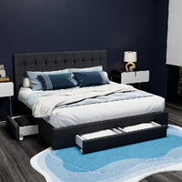 Artiss AVIO Double Bed Frame 4 Drawer Storage Charcoal