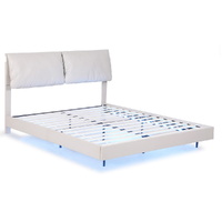 Artiss DAYLIGHT Queen Floating Bed RGB LED White