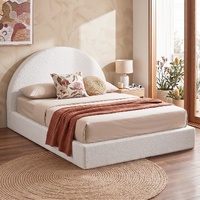 Artiss NOVA Double Bed Frame Boucle Fabric White No-Assembly
