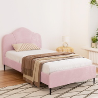 Artiss OLAN King Single Bed Frame Velvet Pink