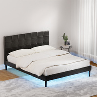 Artiss RAVI Queen Bed Frame LED Black
