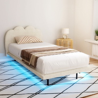 Artiss Single Size Boucle Bed Frame - Beige SASA