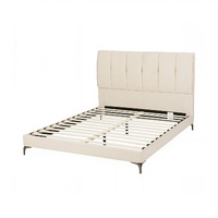 Artiss Double Upholstered Bed Frame - Tufted Headboard 300kg