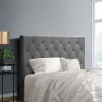 Artiss CAPPI King Single Size Fabric Headboard - Grey